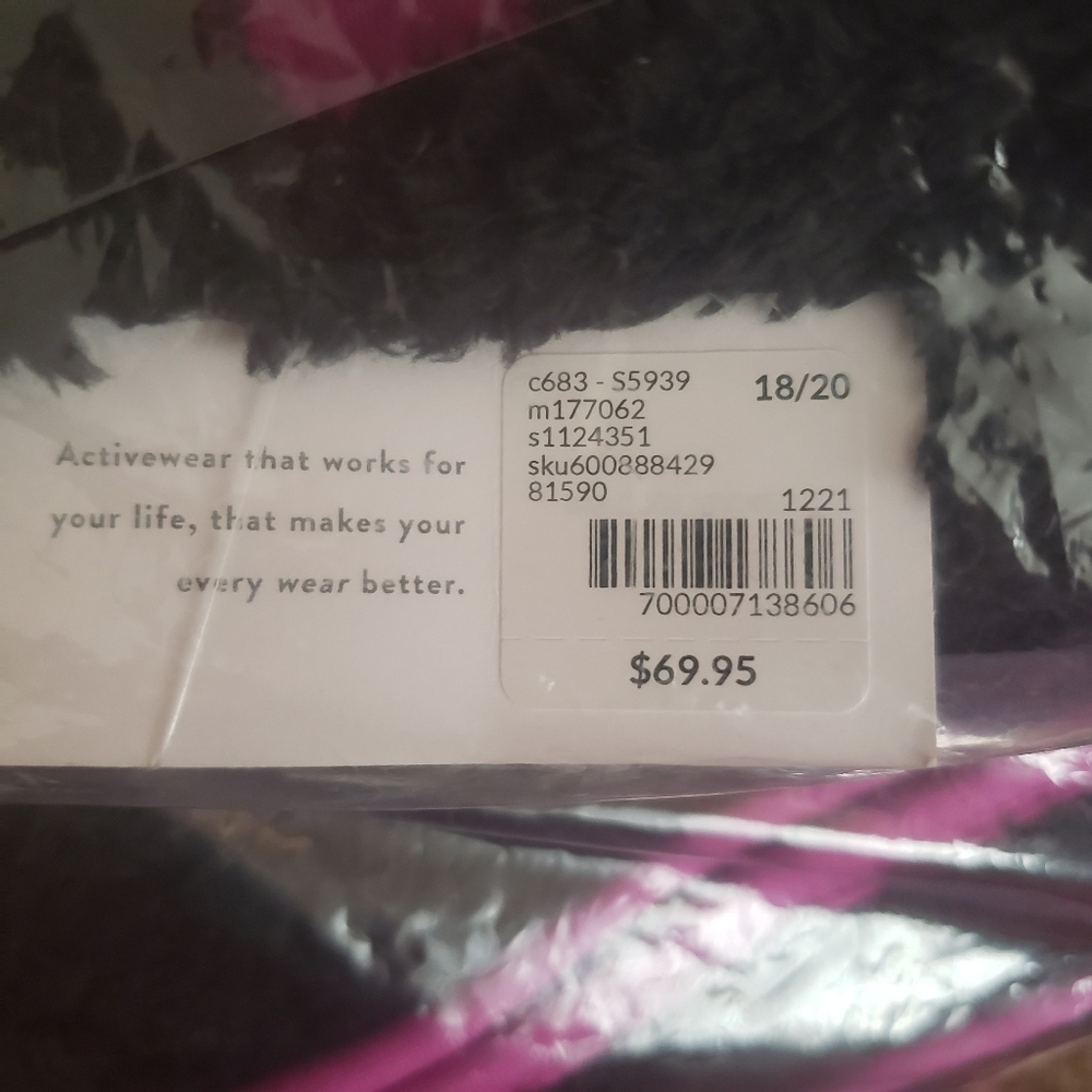 Lane Bryant Livi active sherpa half zip pullover sweatshirt pink black 18/20 NWT - Picture 5 of 6